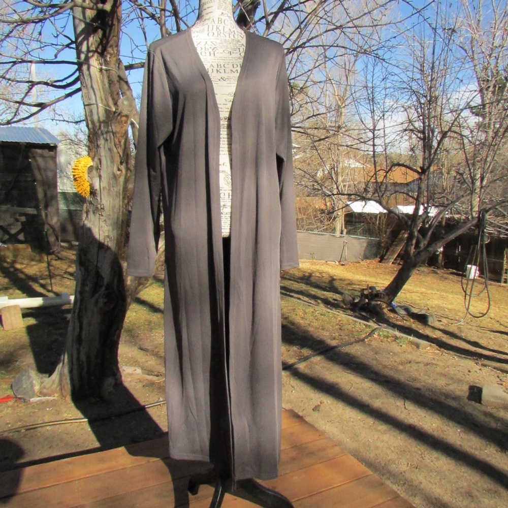 Gray Women's Long Lux Cardigan